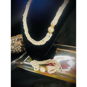 Vintage 1950's Retro Classic Rockabilly Freshwater Pearls Necklace & Bracelet